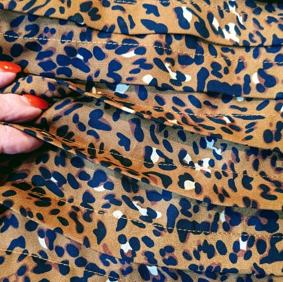 EUC Larry Levine Cheetah Animal Print Ribbon Skirt - Picture 3 of 4